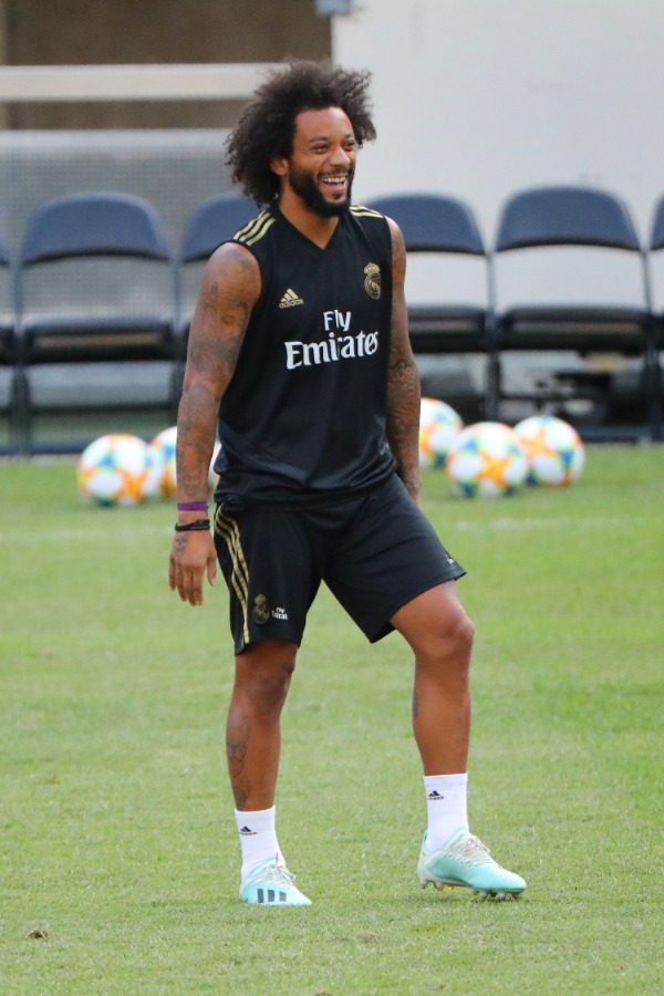 EAST RUTHERFORD, NJ - JULY 25, 2019: Marcelo Vieira of Real Madrid during training session before match against Atletico de Madrid in the 2019 International Champions Cup at MetLife stadium.